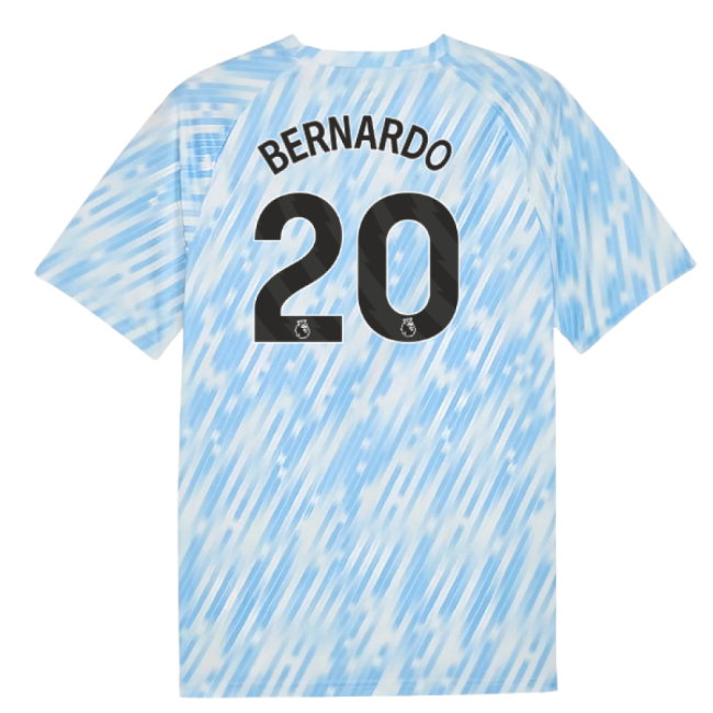 2025-2026 Man City Warm Up Jersey (Silver Sky) (Bernardo 20)