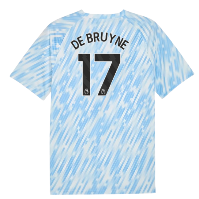 2025-2026 Man City Warm Up Jersey (Silver Sky) (De Bruyne 17)