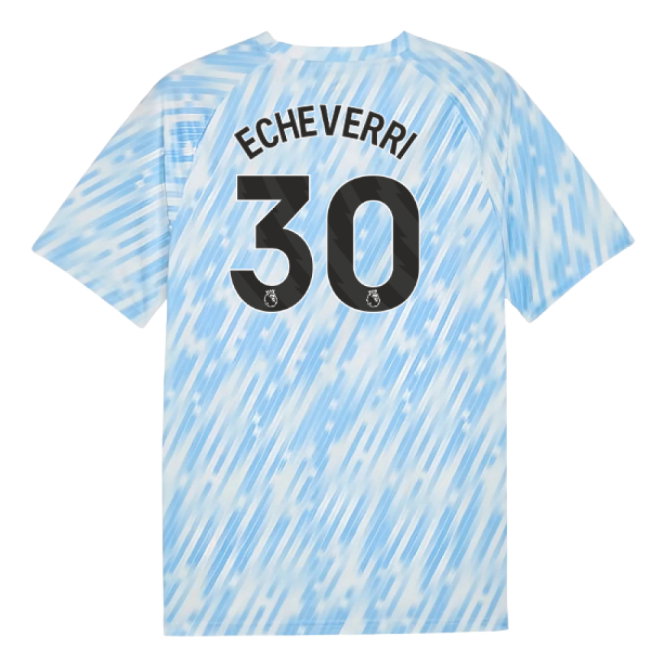 2025-2026 Man City Warm Up Jersey (Silver Sky) (Echeverri 30)
