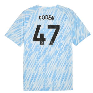 2025-2026 Man City Warm Up Jersey (Silver Sky) (Foden 47)