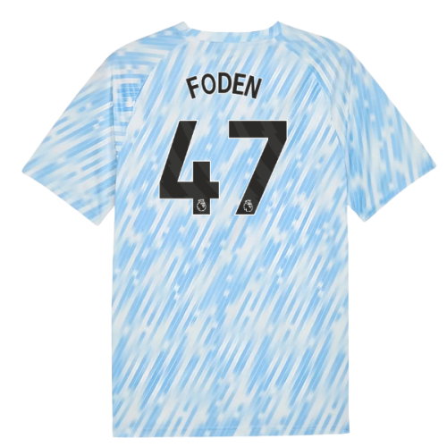 2025-2026 Man City Warm Up Jersey (Silver Sky) (Foden 47)