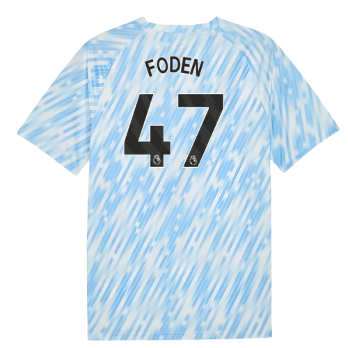 2025-2026 Man City Warm Up Jersey (Silver Sky) (Foden 47)