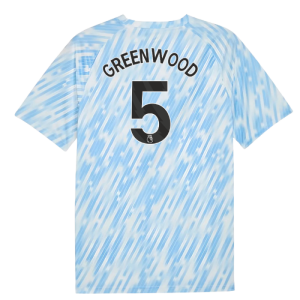 2025-2026 Man City Warm Up Jersey (Silver Sky) (Greenwood 5)