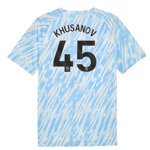 2025-2026 Man City Warm Up Jersey (Silver Sky) (Khusanov 45)
