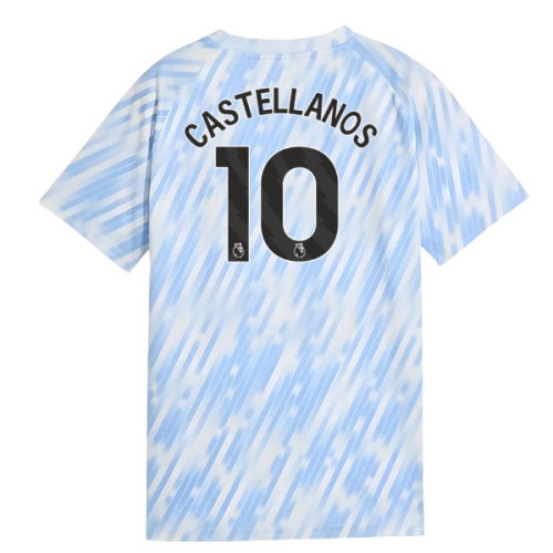2025-2026 Man City Warm Up Jersey (Silver Sky) - Kids (Castellanos 10)