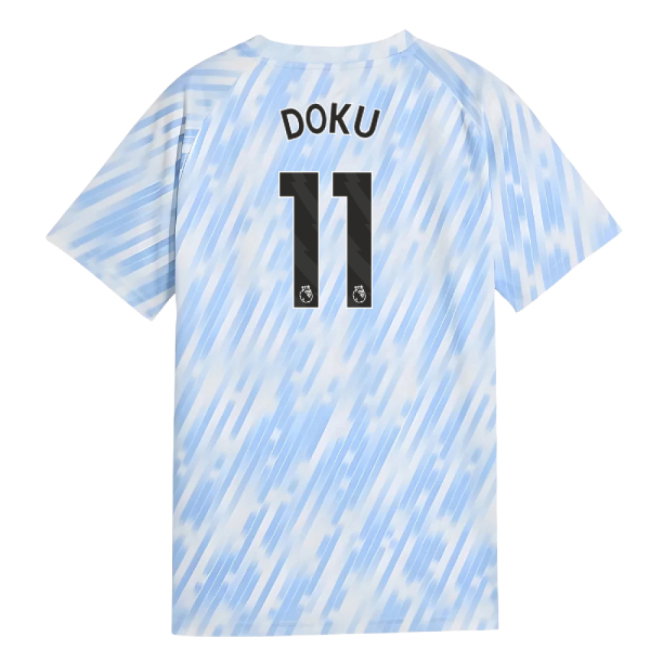 2025-2026 Man City Warm Up Jersey (Silver Sky) - Kids (Doku 11)