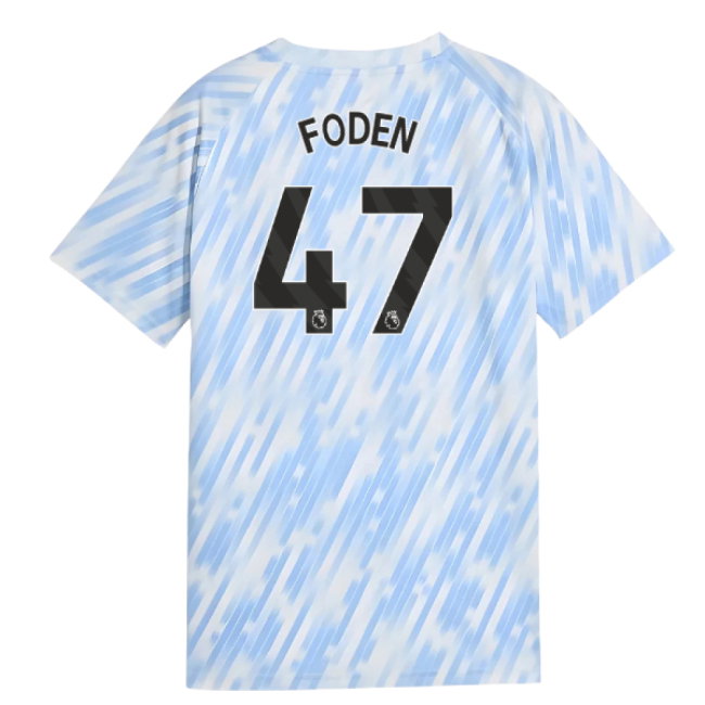 2025-2026 Man City Warm Up Jersey (Silver Sky) - Kids (Foden 47)