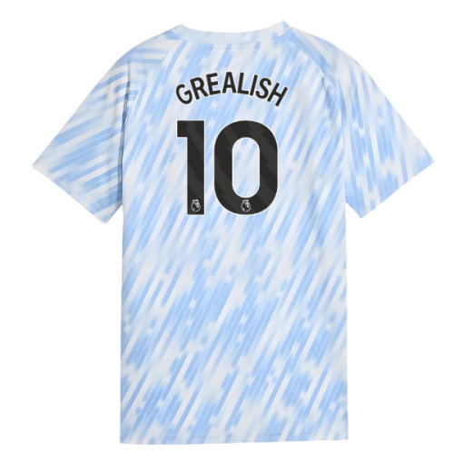 2025-2026 Man City Warm Up Jersey (Silver Sky) - Kids (Grealish 10)