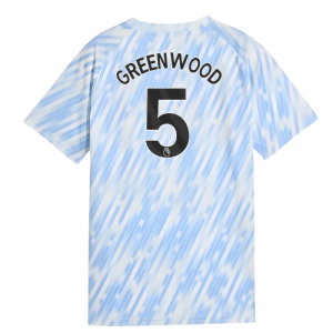 2025-2026 Man City Warm Up Jersey (Silver Sky) - Kids (Greenwood 5)