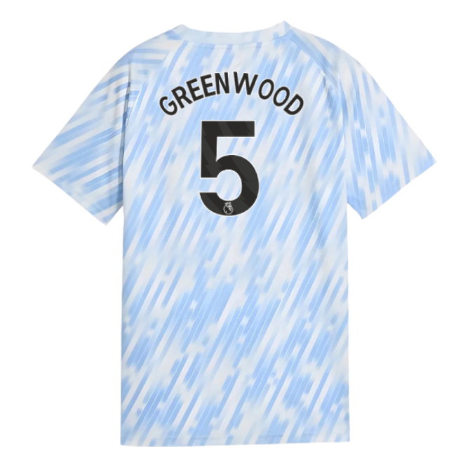 2025-2026 Man City Warm Up Jersey (Silver Sky) - Kids (Greenwood 5)