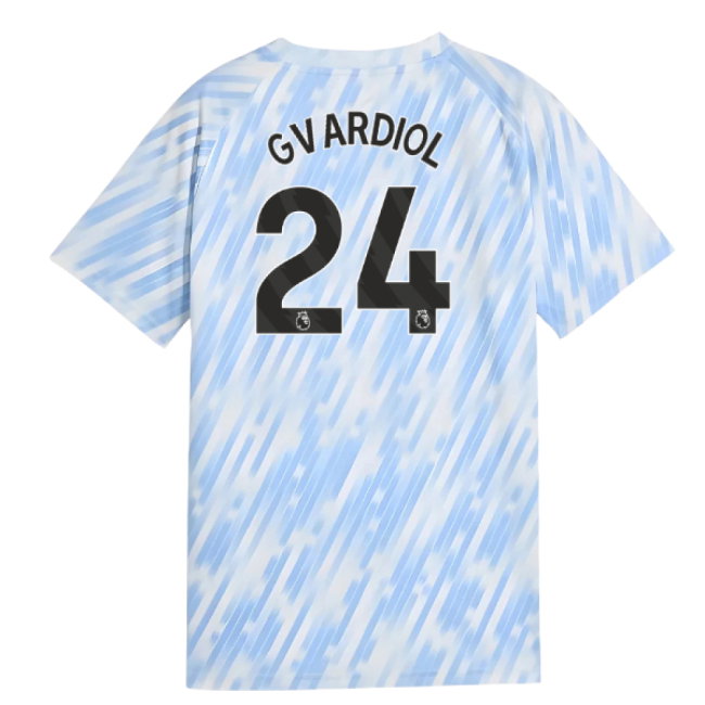 2025-2026 Man City Warm Up Jersey (Silver Sky) - Kids (Gvardiol 24)