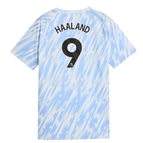2025-2026 Man City Warm Up Jersey (Silver Sky) - Kids (Haaland 9)