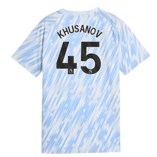2025-2026 Man City Warm Up Jersey (Silver Sky) - Kids (Khusanov 45)