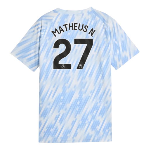 2025-2026 Man City Warm Up Jersey (Silver Sky) - Kids (Matheus N. 27)