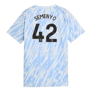 2025-2026 Man City Warm Up Jersey (Silver Sky) - Kids (Semenyo 42)