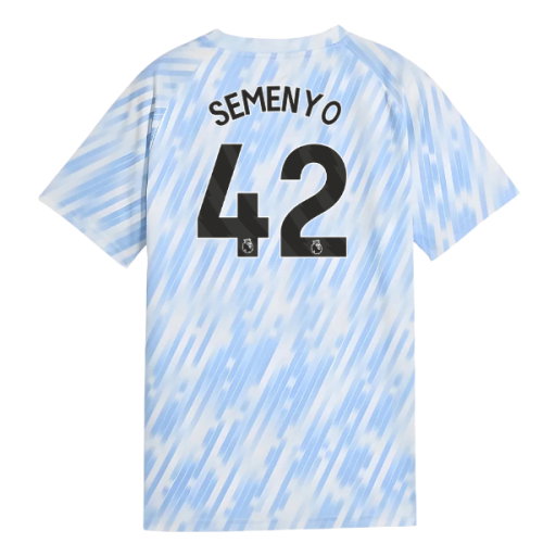 2025-2026 Man City Warm Up Jersey (Silver Sky) - Kids (Semenyo 42)