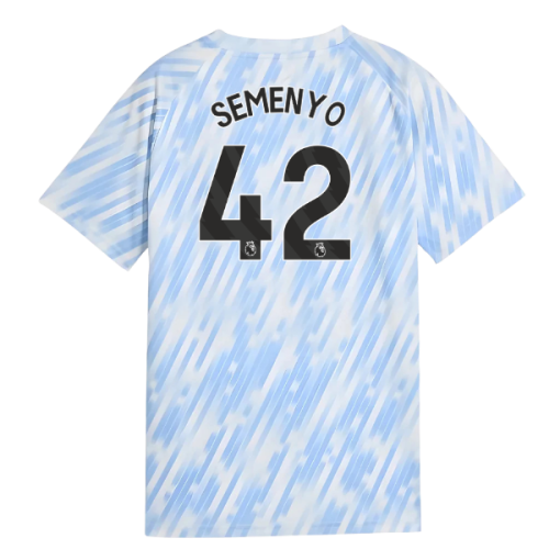 2025-2026 Man City Warm Up Jersey (Silver Sky) - Kids (Semenyo 42)