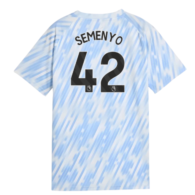 2025-2026 Man City Warm Up Jersey (Silver Sky) - Kids (Semenyo 42)