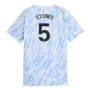 2025-2026 Man City Warm Up Jersey (Silver Sky) - Kids (Stones 5)