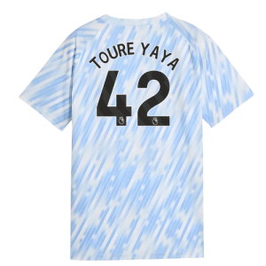 2025-2026 Man City Warm Up Jersey (Silver Sky) - Kids (Toure Yaya 42)
