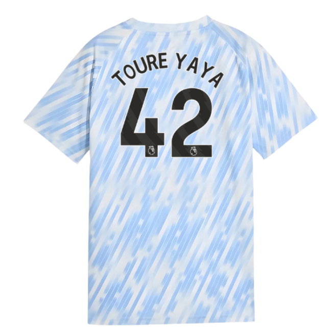 2025-2026 Man City Warm Up Jersey (Silver Sky) - Kids (Toure Yaya 42)