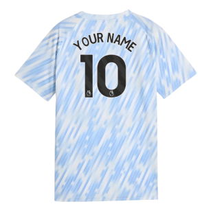 2025-2026 Man City Warm Up Jersey (Silver Sky) - Kids (Your Name)