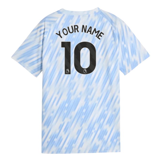 2025-2026 Man City Warm Up Jersey (Silver Sky) - Kids (Your Name)