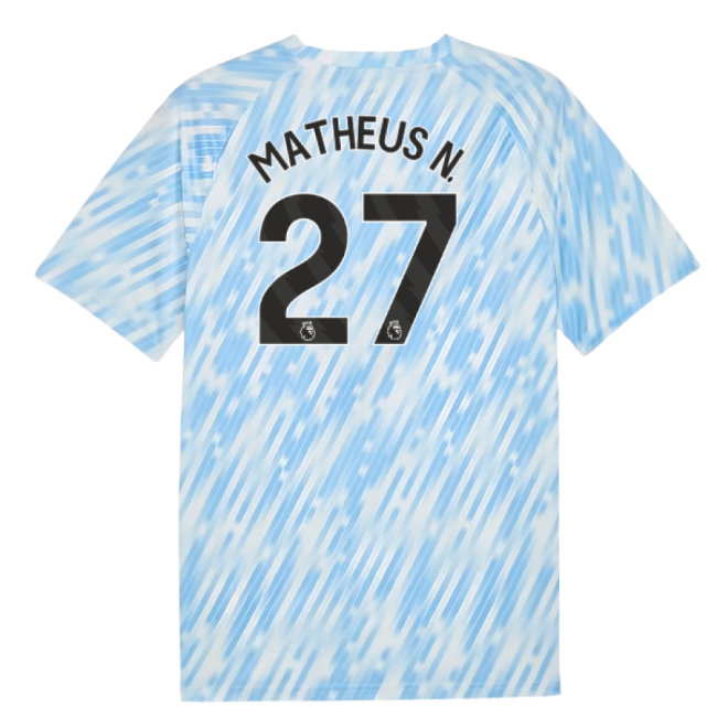 2025-2026 Man City Warm Up Jersey (Silver Sky) (Matheus N. 27)