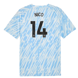 2025-2026 Man City Warm Up Jersey (Silver Sky) (Nico 14)
