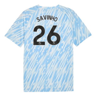 2025-2026 Man City Warm Up Jersey (Silver Sky) (Savinho 26)