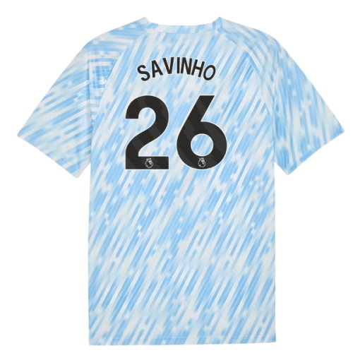 2025-2026 Man City Warm Up Jersey (Silver Sky) (Savinho 26)