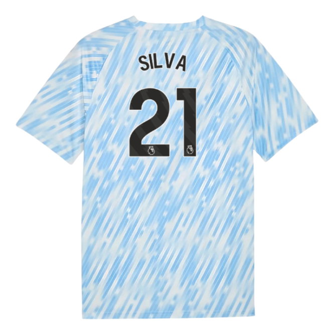 2025-2026 Man City Warm Up Jersey (Silver Sky) (Silva 21)
