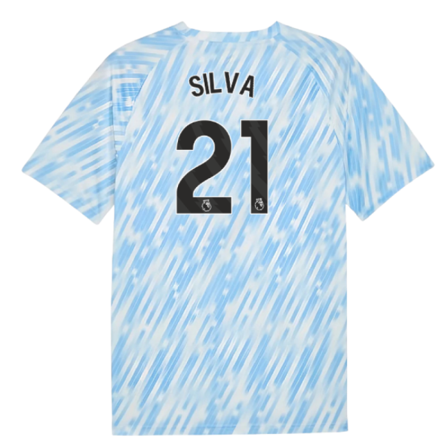 2025-2026 Man City Warm Up Jersey (Silver Sky) (Silva 21)