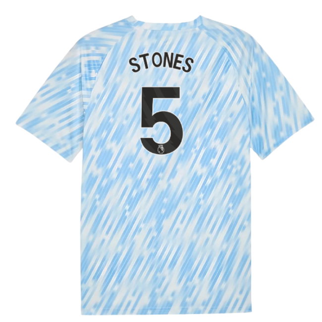 2025-2026 Man City Warm Up Jersey (Silver Sky) (Stones 5)