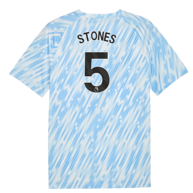 2025-2026 Man City Warm Up Jersey (Silver Sky) (Stones 5)