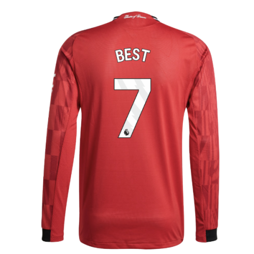 2025-2026 Man Utd Authentic Long Sleeve Home Shirt (Best 7)