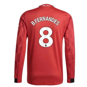 2025-2026 Man Utd Authentic Long Sleeve Home Shirt (B.Fernandes 8)
