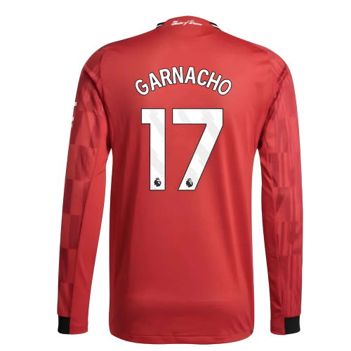 2025-2026 Man Utd Authentic Long Sleeve Home Shirt (Garnacho 17)