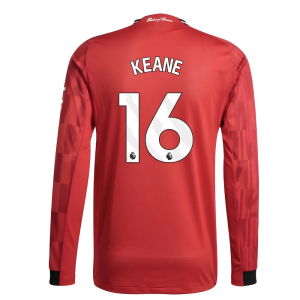 2025-2026 Man Utd Authentic Long Sleeve Home Shirt (Keane 16)