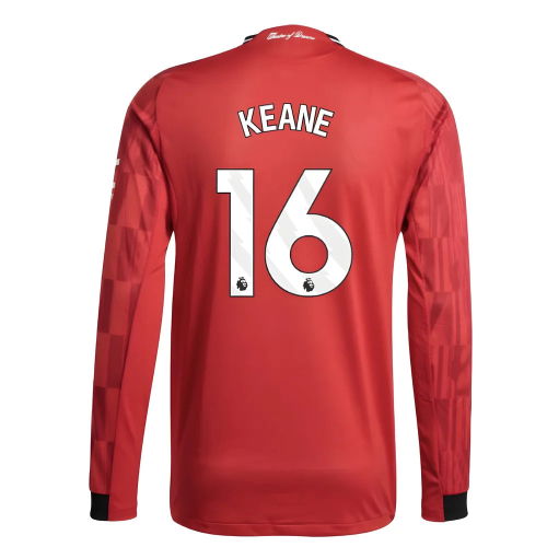 2025-2026 Man Utd Authentic Long Sleeve Home Shirt (Keane 16)