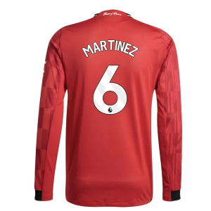 2025-2026 Man Utd Authentic Long Sleeve Home Shirt (Martinez 6)