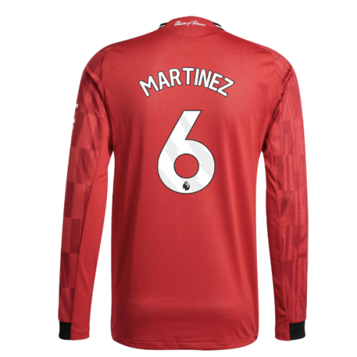 2025-2026 Man Utd Authentic Long Sleeve Home Shirt (Martinez 6)