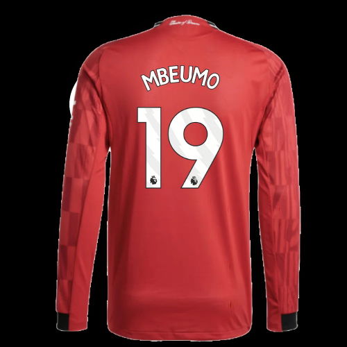 2025-2026 Man Utd Authentic Long Sleeve Home Shirt (Mbeumo 19)