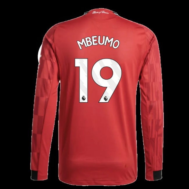 2025-2026 Man Utd Authentic Long Sleeve Home Shirt (Mbeumo 19)
