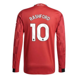 2025-2026 Man Utd Authentic Long Sleeve Home Shirt (Rashford 10)