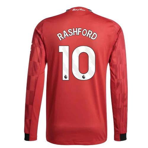 2025-2026 Man Utd Authentic Long Sleeve Home Shirt (Rashford 10)