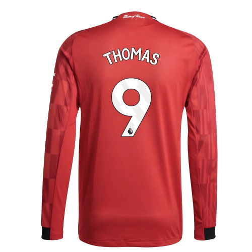 2025-2026 Man Utd Authentic Long Sleeve Home Shirt (Thomas 9)
