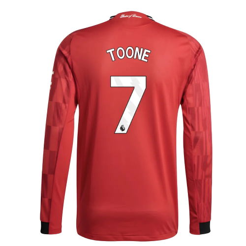 2025-2026 Man Utd Authentic Long Sleeve Home Shirt (Toone 7)