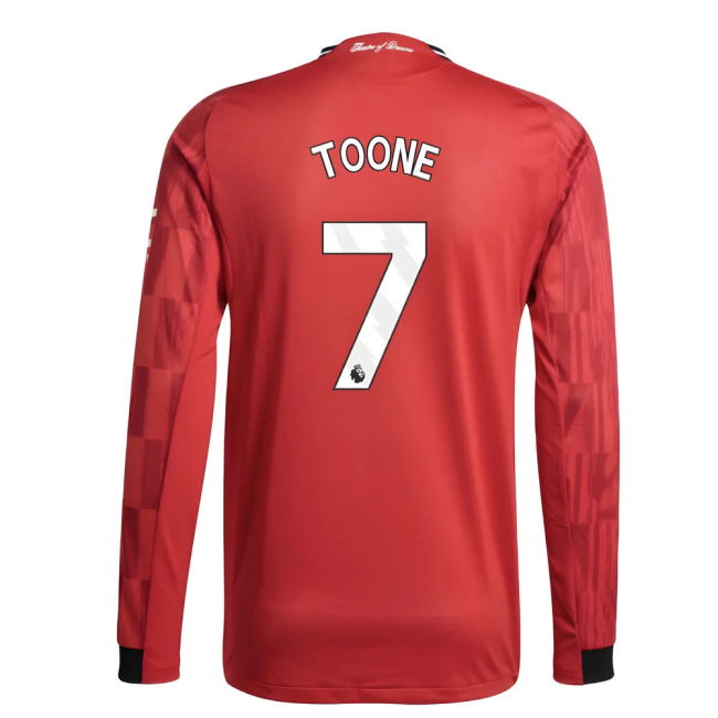 2025-2026 Man Utd Authentic Long Sleeve Home Shirt (Toone 7)