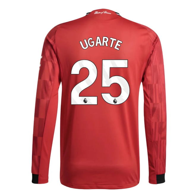 2025-2026 Man Utd Authentic Long Sleeve Home Shirt (Ugarte 25)